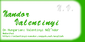 nandor valentinyi business card